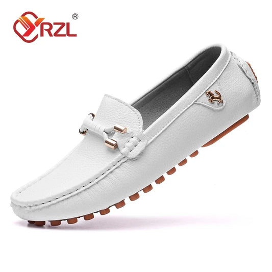 Mocassini YRZL da uomo, scarpe casual in pelle, mocassini traspiranti slip-on, colore rosso vino, taglia grande 48, scarpe da guida da uomo