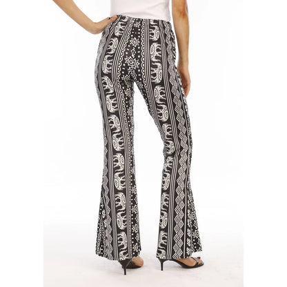 Pantaloni da donna aderenti a zampa d'elefante con stampa retrò a rose, fondo a campana grande, stile boho, stampa primavera estate, Pantalones De Mujer