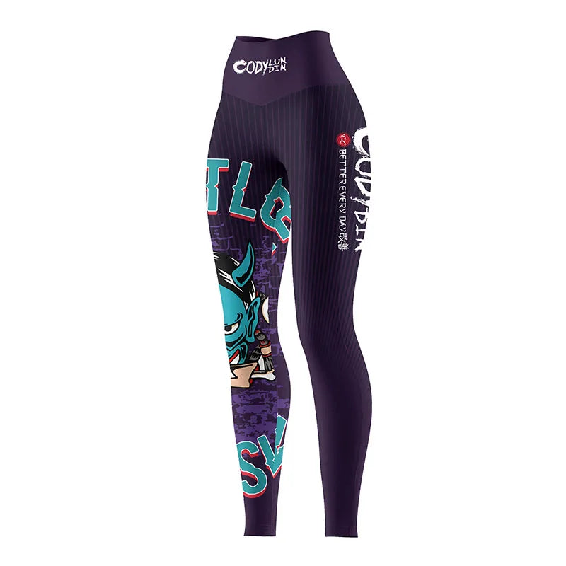 Cody Lundin Custom logo Full Compression Printed Sports Gym Pants Women's  Breathable Quick Dry MMA Grappling Jiu jitsu leggings
