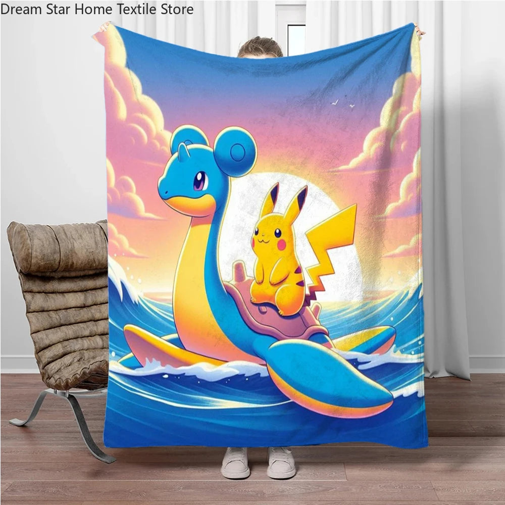 Japan Cartoon Charizard Pokemon Children Warm Soft Blankets for Sofa Bed Cover Blanket Suitable for Birthday Souvenir Gifts