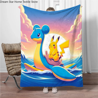 Japan Cartoon Charizard Pokemon Children Warm Soft Blankets for Sofa Bed Cover Blanket Suitable for Birthday Souvenir Gifts