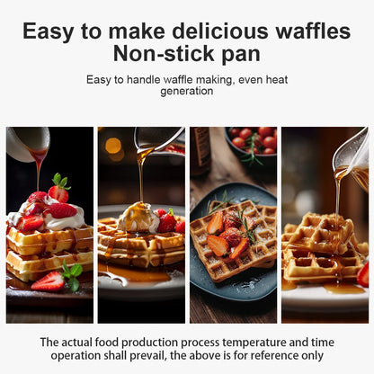 Piastra per waffle con piastre antiaderenti, alloggiamento Cool Touch, indicatori di accensione e spegnimento, macchina per la colazione, avvolgicavo, 750 W.