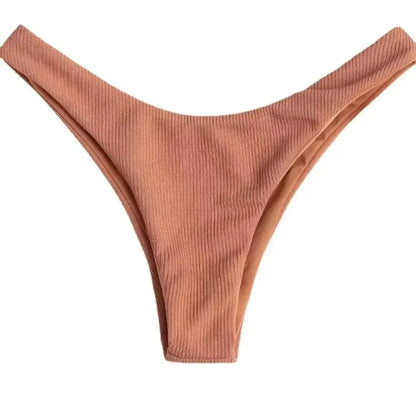 Slip bikini sexy da donna 2025, costume da bagno a vita bassa, tinta unita, perizoma, abbigliamento da spiaggia, costume da bagno brasiliano estivo