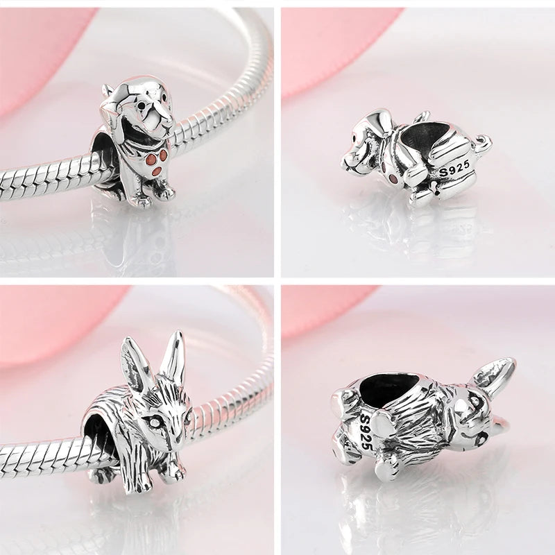 100% autentico argento sterling 925, cuore rosa, perline di zirconi trasparenti, compatibile con i charm europei originali, braccialetti e creazione di gioielli