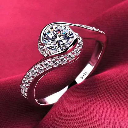 Anelli di lusso YHAMNI in oro bianco 18 carati, anello in argento massiccio 925 al 100%, fede nuziale con zirconi e diamanti di alta qualità per donna, regalo di gioielleria.