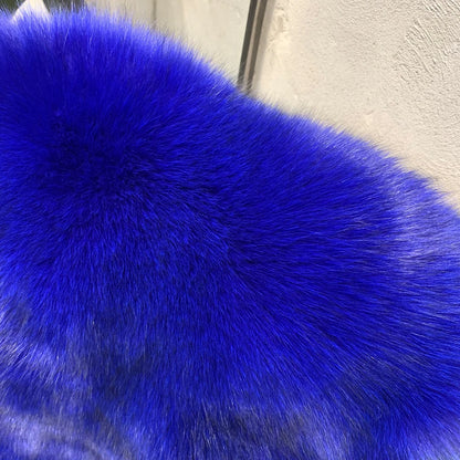 # Giacca in pelliccia di volpe dorata da donna, cappotto corto in vera pelliccia di volpe, manica lunga, in tessuto di pelliccia naturale con colletto