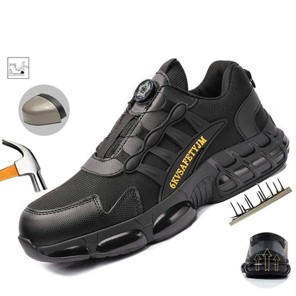 Scarpe antinfortunistiche indistruttibili con puntale in acciaio, antiscivolo, resistenti all'abrasione, scarpe da lavoro da uomo, robuste e comode.