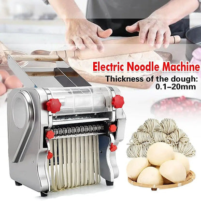Macchina per pasta elettrica da 550 W, macchina per pasta con rullo per ravioli, acciaio inox, doppia lama, per uso commerciale