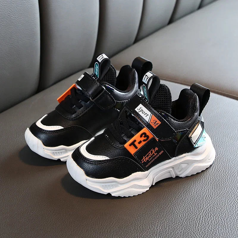 Scarpe da ginnastica comode e alla moda in similpelle per neonati, autunno/inverno, per bambini e bambine, scarpe sportive per bambini piccoli.