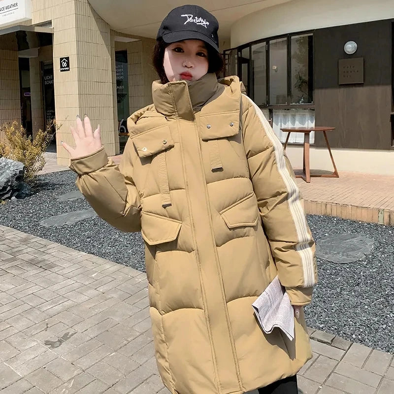 Down Cotton Jacket 2024 New Korean Version Loose Student Ladies Winter Parka Coat Elegant Temperament Cotton Padded Lady Coat