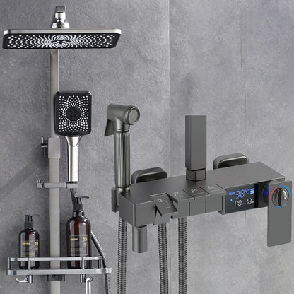 Piano Digital Display Thermostatic Bathroom Shower Set Hot Cold Brass Bathroom Faucets Accessories Digital Piano Shower System