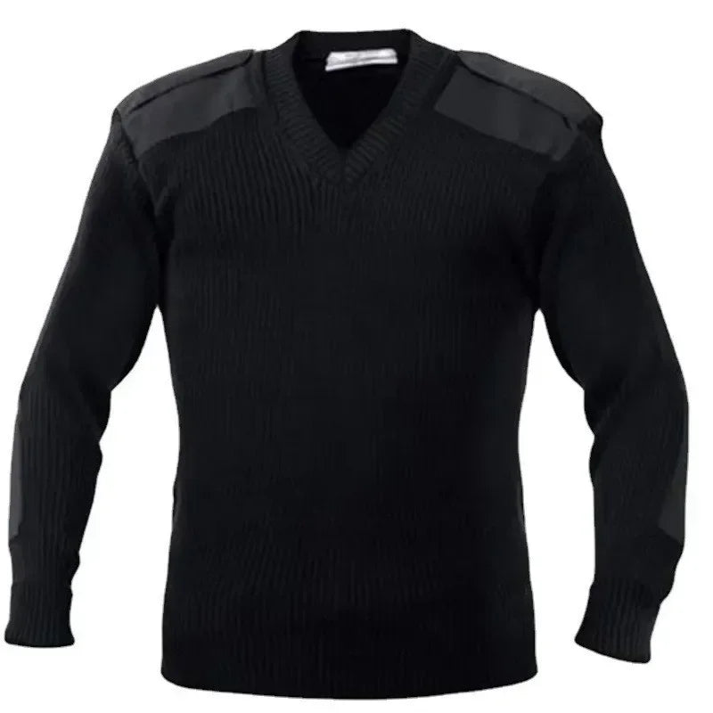NUOVO Maglione da uomo M-3XL in jersey lavorato a maglia, pullover invernale in lana con toppe, verde vintage/blu, scollo a O/V, maglieria, abbigliamento freddo, jersey da uomo