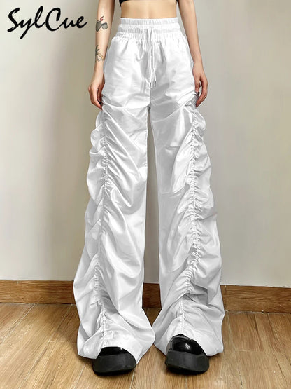 Nibber Fashion Trend Personalized Self-Confidence Avant-Garde Cool All-Match Casual Loose Girl High Waist Wide Leg Lantern Pants