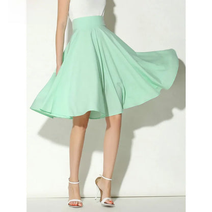 2018 Summer High-waisted Vintage Casual Mid-length Skirt Bohemian Style Ice-skating Dress For Women
