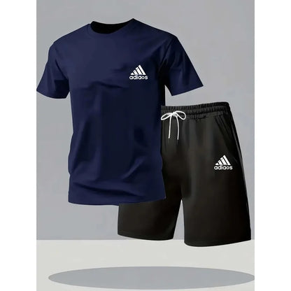 2025 summer fashion trend men's plus size two-piece casual and comfortable high-quality sports set