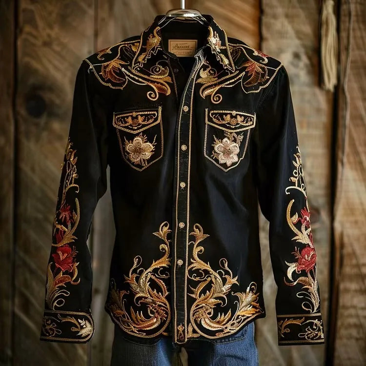 Camicia vintage da uomo a maniche lunghe con bandiera americana, patriottica, con bottoni, stile streetwear, casual, comoda, in poliestere, vestibilità slim