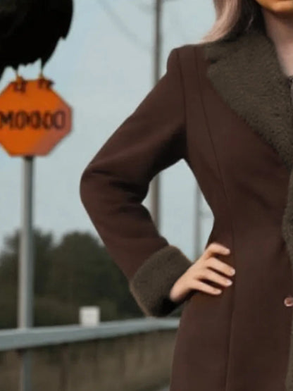 Women's Thickened Warm Winter Cotton Coat Single-Breasted Fleece Fashion Cotton Jacket for Commuting Wear Cotton Coat
