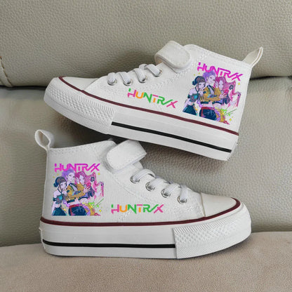 Nuove scarpe da ginnastica alte Kpop Demon Hunter per bambine, scarpe sportive casual da corsa e da tennis.
