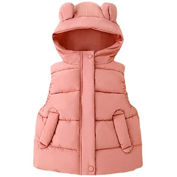 Gilet da bambino autunno/inverno 2-6 anni, caldo, tinta unita, senza maniche, con cappuccio e cerniera, gilet da bambina, regalo di compleanno, abbigliamento per bambini