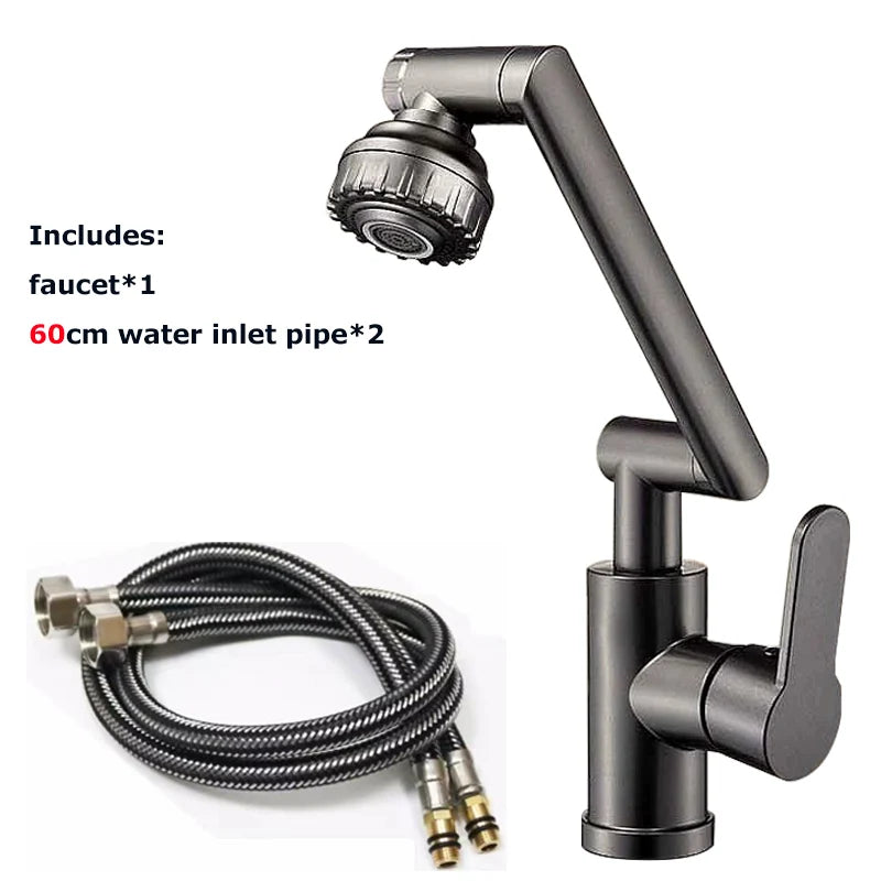 Universal Dual-Function Robotic Arm Kitchen Sink Faucet Hot/Cold Water Mixing Valve Bathroom Basin Tap