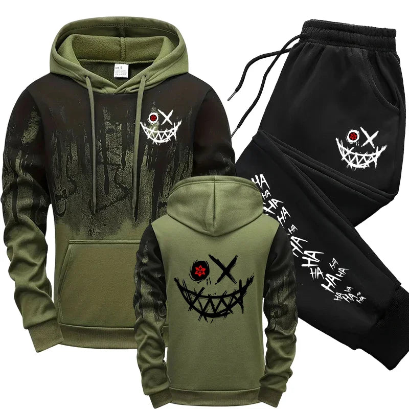 Completo sportivo casual da uomo autunno/inverno 2025, felpa con cappuccio, abbigliamento sportivo da uomo, felpa con cappuccio e pantaloni della tuta
