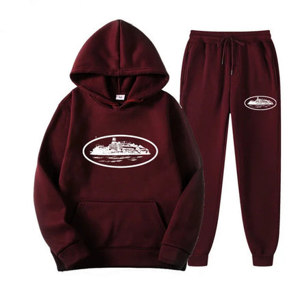 NICE Loose Unisex Fleece-lined Printed Sweatshirt Hoodie Set Devil Prisoner Pattern Eco-Friendly Soft Comfortable Casual Wear
