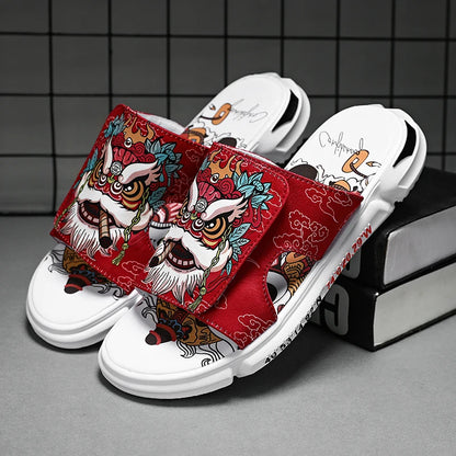 Pantofole da uomo alla moda per interni ed esterni, stile strada, spiaggia, stile coppia, infradito antiscivolo, morbide, leggere, estive, casual.