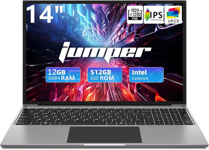 Computer portatile EZbook S5 da 14 pollici con Windows 10, 12 GB di RAM LPDDR4, 256 GB di ROM SSD, schermo Full HD 1080p, processore J4105 e Celeron quad-core.