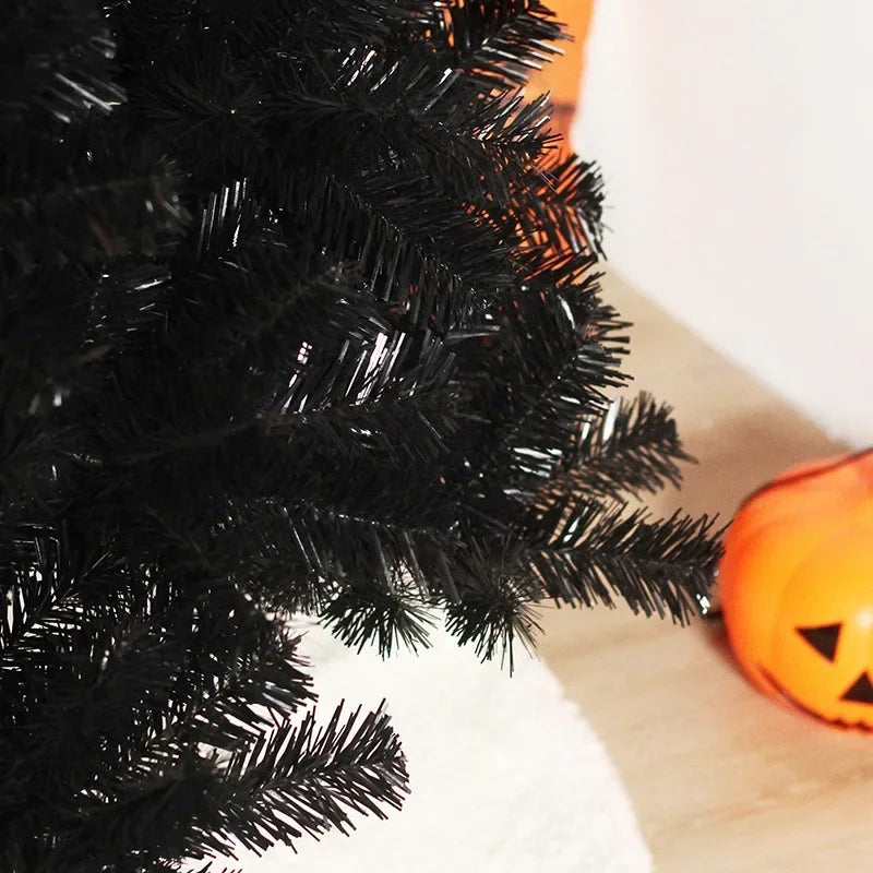 Black Artificial Christmas Tree PVC Encrypted Christmas Tree 1.2m-2.1m Family Party Christmas Halloween Atmosphere Decoration
