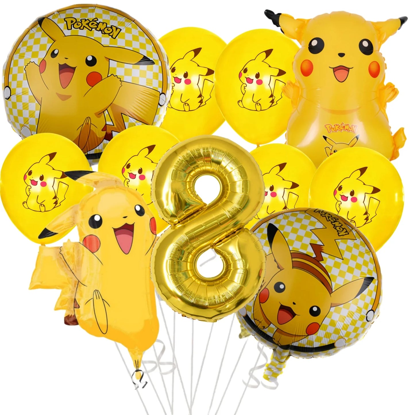 Pikachu Pokemon Balloon 1-9th Birthday Party Decoration Pokemon Squirtle Party aluminum Balloon Baby Shower Pikachu Party Favors
