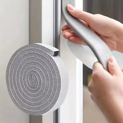 4M PU Sponge Foam Seal Strip Tape Adhesive Anti Collision Soundproof Weather Stripping for Doors Windows Furniture Protection