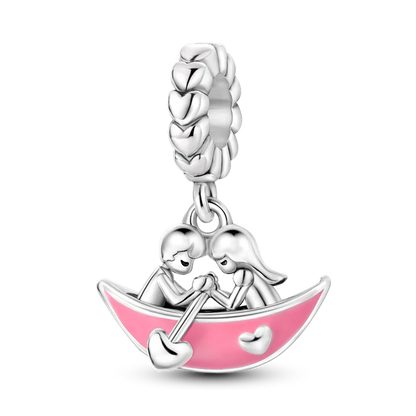 Anello romantico in argento sterling 925 con rosa, ideale per coppie, perfetto come proposta di matrimonio o per San Valentino. Ciondoli e perline adatti a collane e bracciali, perfetti per creare gioielli fai da te e regali.