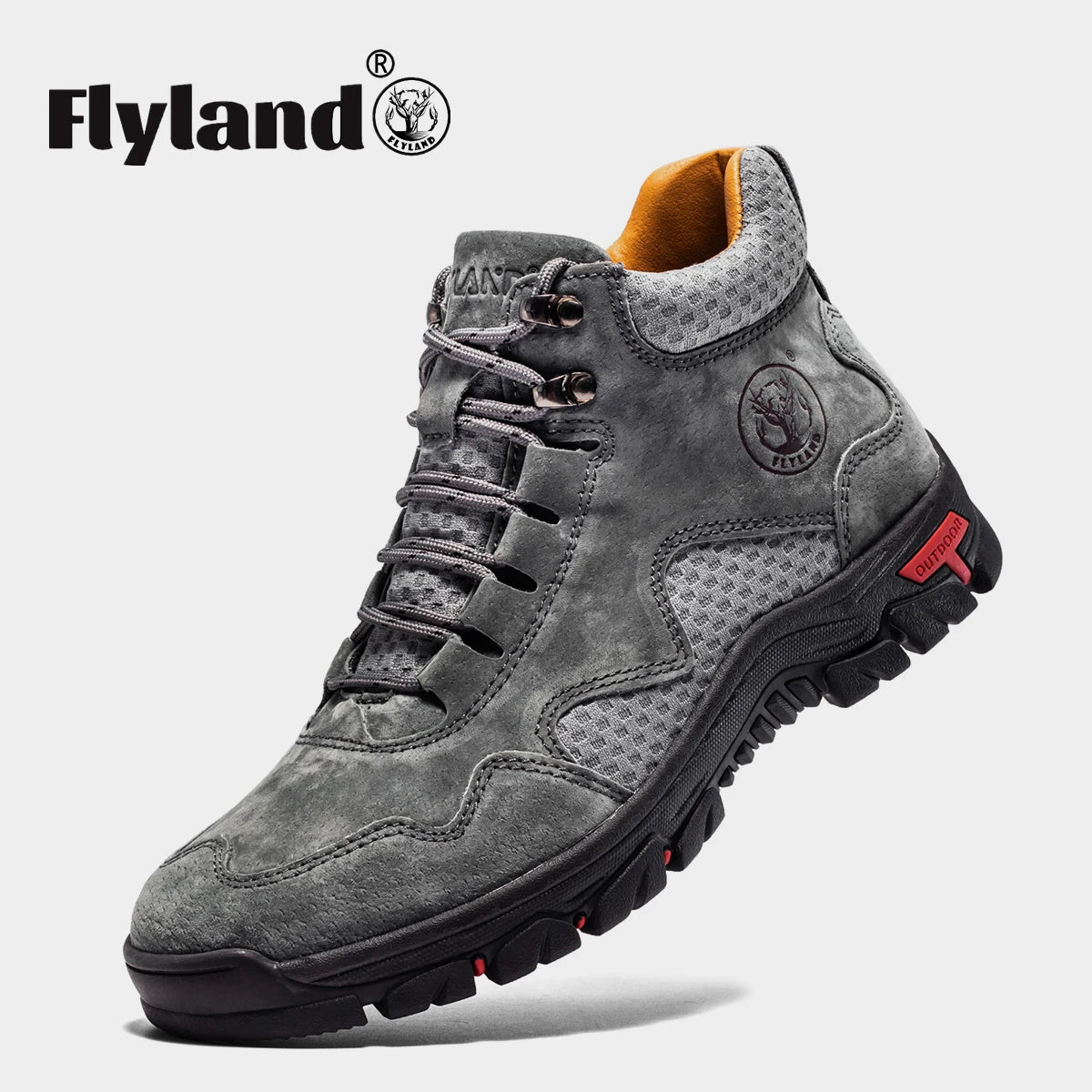 Stivaletti da uomo FLYLAND, scarpe casual in pelle, stile vintage, cuciture a mano, scarpe morbide, fatte a mano per il lavoro.