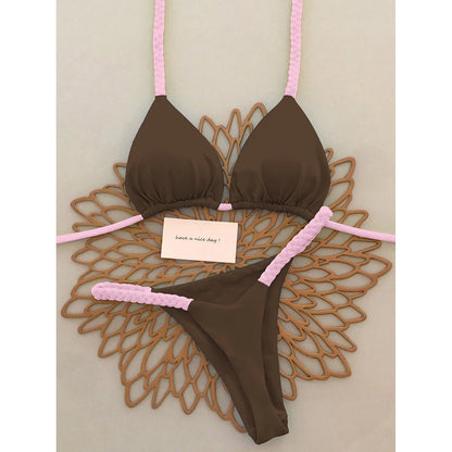 Micro bikini 2025, costumi da bagno push-up da donna, costumi da bagno sexy, bikini brasiliano, perizoma, bikini tinta unita, abbigliamento estivo da spiaggia.
