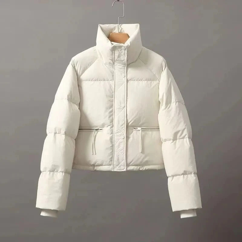 2023 Spring and Autumn New Korean Edition Standing Collar Breadmaker Women's Short Casual Lightweight Sastans Coat Slim Coat Tre
