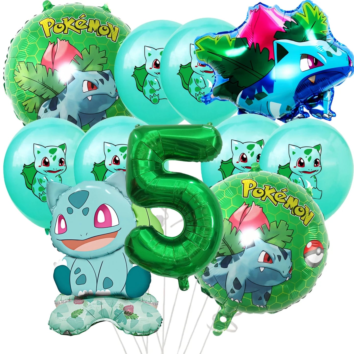 Palloncino Pikachu Pokemon per feste di compleanno da 1 a 9 anni, decorazione per feste a tema Pokemon e Squirtle, palloncino in alluminio per baby shower, bomboniere a tema Pikachu.