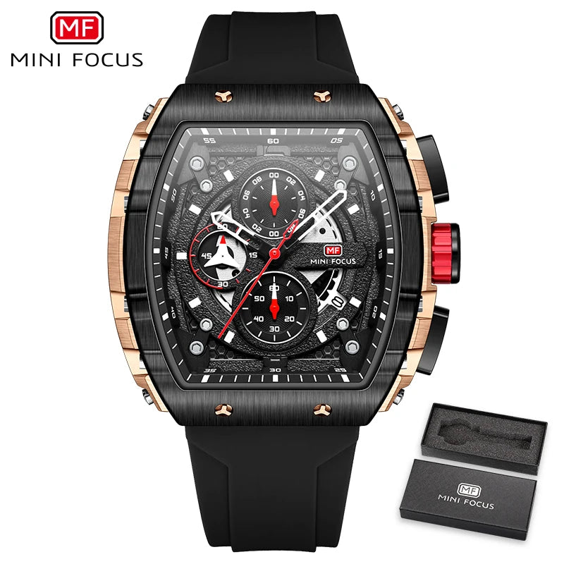 Orologio sportivo da uomo di lusso impermeabile al quarzo con cinturino in silicone, orologio da polso alla moda Relogio Masculino 0399G