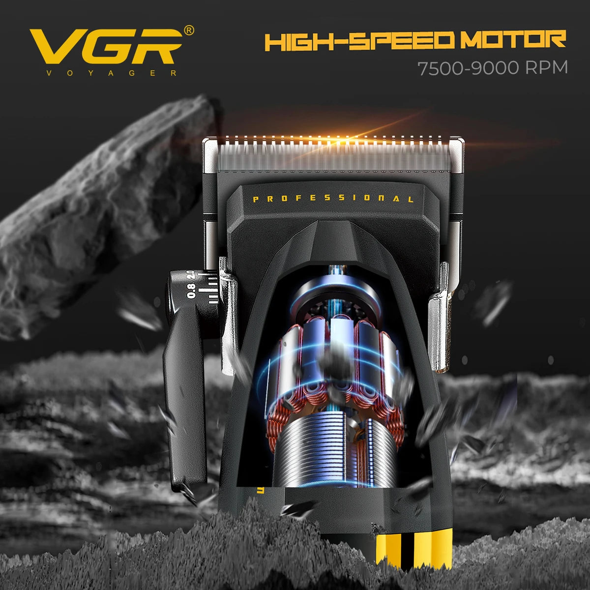 VGR Professional Clippers Adjustable Haircut Machine 9000RPM Hair Clipper Cordless Hair Trimmer Electric Hair Clippers Men V-285