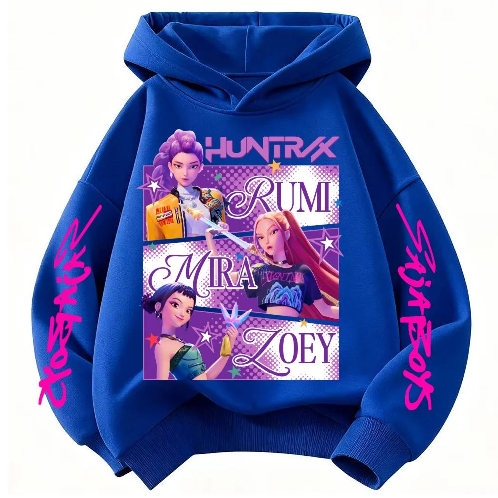 Felpa con cappuccio Huntrix KPop Dem on Hunters Abbigliamento per bambini per ragazze (stile principessa) ragazzi (design alla moda) Adatto come felpa per bambini