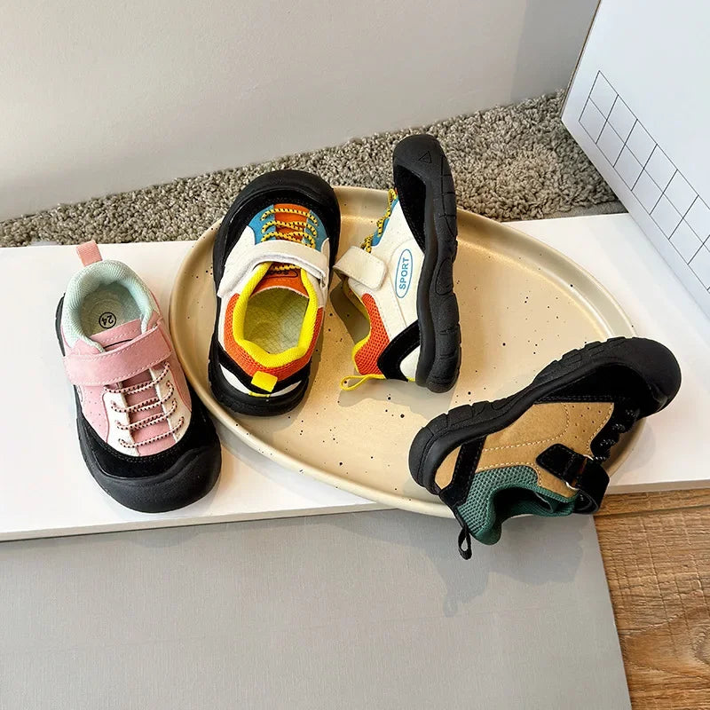 Scarpe per bambini, abbinamenti di colori, stile coreano, sneakers da ragazza, scarpe sportive per bambini, scarpe da trekking e da corsa per studenti H09015