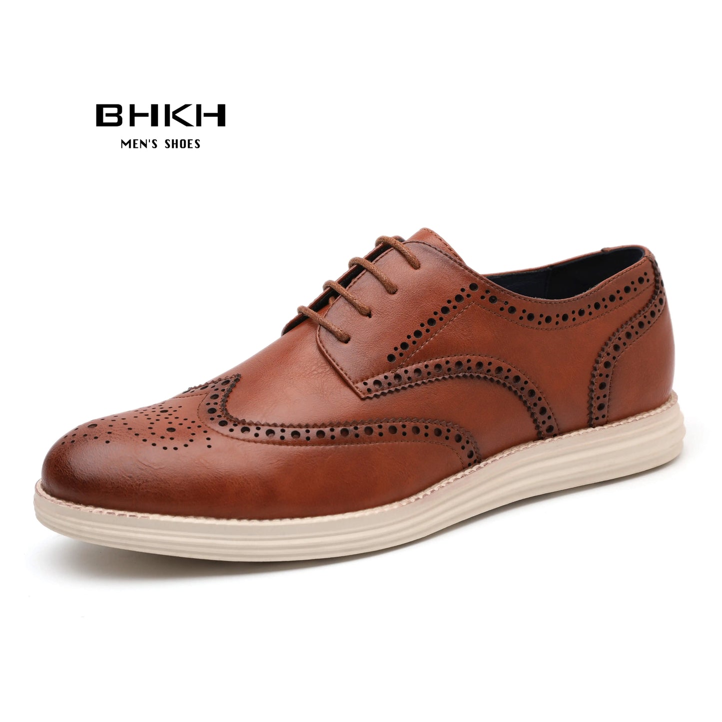 BHKH 2025 Autunno Scarpe eleganti da uomo in vera pelle, alla moda, con lacci, casual, scarpe eleganti da lavoro/ufficio, leggere