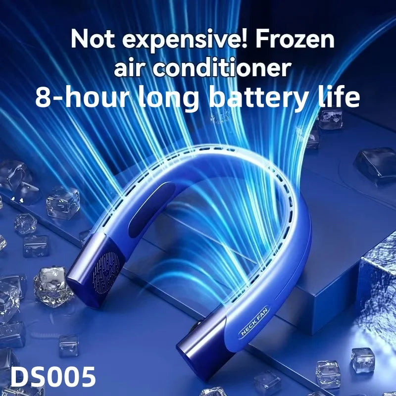 Ventilatore da collo portatile Xiaomi da 8000 mAh con USB, senza pale, mini ricaricabile, silenzioso, con display digitale a LED, raffreddatore d'aria elettrico portatile.