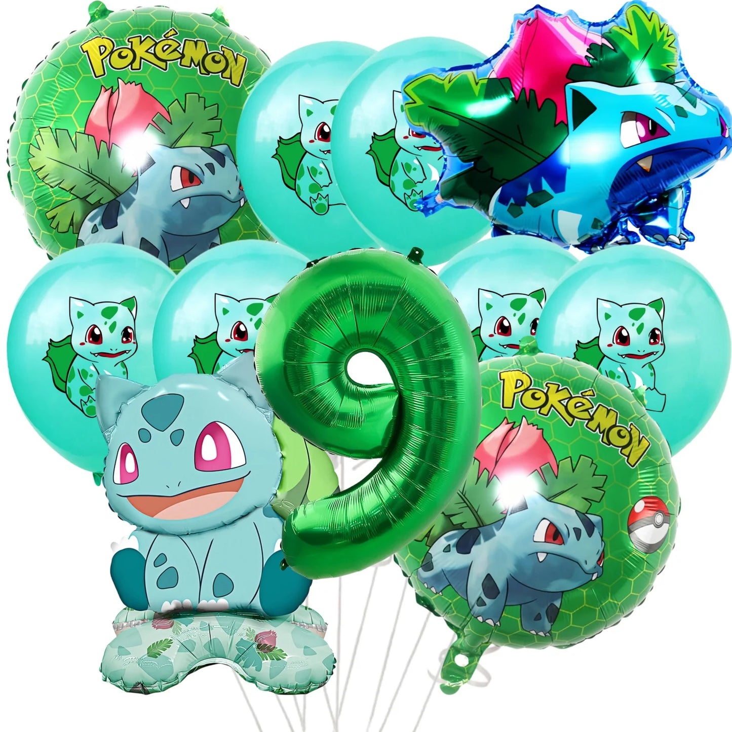 Palloncino Pikachu Pokemon per feste di compleanno da 1 a 9 anni, decorazione per feste a tema Pokemon e Squirtle, palloncino in alluminio per baby shower, bomboniere a tema Pikachu.