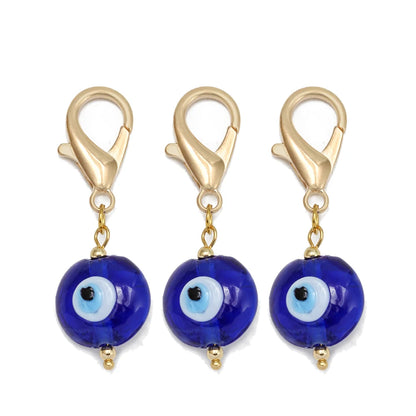 Set di 3 portachiavi Lucky Eye Turkish Evil Eye in lega, portachiavi rotondo Fatima, portachiavi per borsa e auto, pulsaras bijoux צמידים
