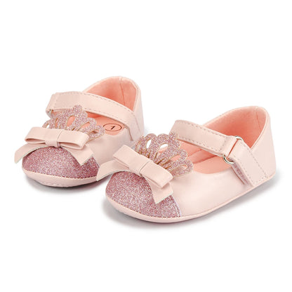 Scarpe da bambina KIDSUN con grazioso fiocco, scarpe da principessa con suola morbida in gomma antiscivolo, scarpe da culla per neonata, modello Mary Jane