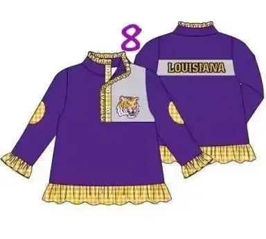 Uniformi scolastiche casual personalizzate all'ingrosso per bambini e bambine, top a maniche lunghe per neonati, abbigliamento primaverile e autunnale