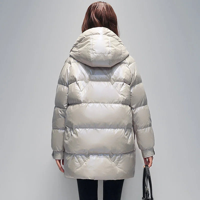 New 2026 Parkas Women Winter Down Cotton Jacket Coat Ladies Long Hooded Thicken Warm Cotton Padded Female  Outwear Overcoat Tops