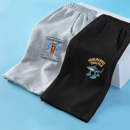 Pantaloncini Brainrot italiani per bambini Pantaloni sportivi per ragazza da ragazzo Tungtungtung Sahur Tralalero Tralala Mezza mutanda
