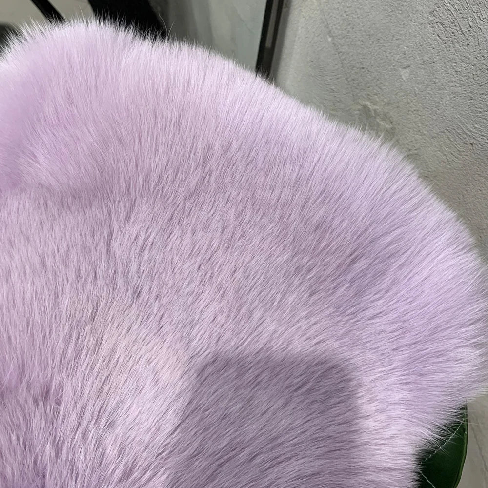 # Giacca in pelliccia di volpe dorata da donna, cappotto corto in vera pelliccia di volpe, manica lunga, in tessuto di pelliccia naturale con colletto