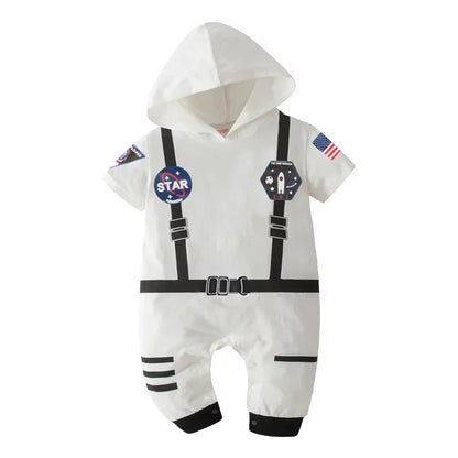 Nuovo costume da astronauta per neonati e bambini, tuta spaziale ricamata, tutina per feste, costume di Halloween, salopette invernale a maniche lunghe.